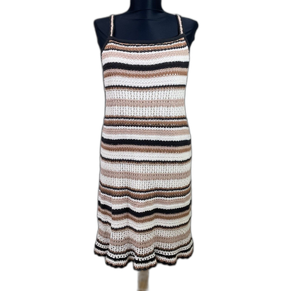 NWT American Eagle Outfitters Crochet Knit Stripe Tank dress women’s M Boho